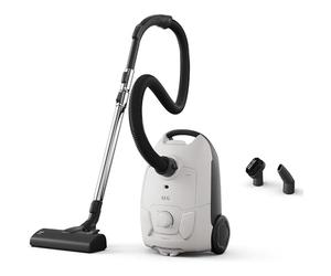 AEG Aspiradora de Trineo con Bolsa AB51C1SW, 750W, Filtro Lavable, 79dB, Capacidad 3,5 L, Radio de Acción 8,5m, Todo Suelo, Boquilla 2 en 1, Incluye 1 Bolsa, Blanco