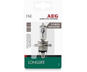 AEG Automotive 97286 Lámpara Longlife H4, P43t, 60/55W, 1 pieza