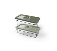 AEG AVFB1 - Kit de Recipientes para Alimentos al Vacío (2 Recipientes, 1,6 y 1,0 Litros, Conservación de Alimentos y Nutrientes, Función Fecha, Apto para Lavavajillas y Congelador, Sin BPA, Verde)