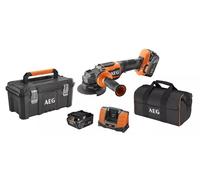AEG BEWS18-115BLPX2-502TB Amoladora a batería 18V 2x5.0Ah 115mm sin escobillas