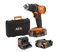 AEG BSB-18-G4 - Taladro de percusión (18 V, 2 pilas de 2,0 Ah, hasta 60 Nm de par y 30 400 c/min, con 24 ajustes de embrague, mandril de 13 mm, 2 velocidades: 0-500/0-1900 g/min
