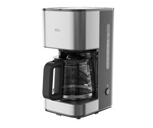 AEG Cafetera Automática de Goteo Deli 3 - Modelo CM3-1-3ST - Jarra de Vidrio - 12 Tazas - 11000 W de Potencia - Sistema Antigoteo - Apagado Automático - Filtro Extraíble - Acabado Metalizado