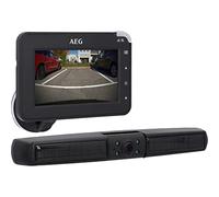 AEG Cámara de marcha atrás digital inalámbrica con energía solar, ayuda de estacionamiento, con transmisor de radio, pantalla LCD dual, resistente al agua, visión nocturna