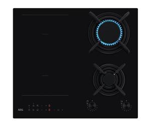 AEG HDB64623NB Placa de inducción Empotrable | Clase energética N/A | 60cm, Inducción+Gas+Bridge, 4/Zonas, Negro