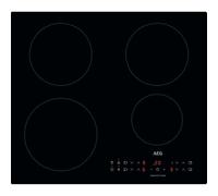 AEG IKX64301CB - Placa de inducción Serie 3000, 4 zonas de cocción, 60 cm, función Hob2Hood, temporizador de placa incorporado, cerradura con llave, aumentador, calentamiento automático, indicadores