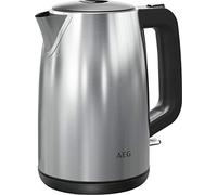AEG K3-1-3ST Hervidor de acero inoxidable, 2200 W, capacidad 1,7 Litros, filtro antical extraíble, apagado automático de seguridad, interruptor encendido/apagado, base giratoria 360º, gris