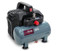AEG KL6 Compresor de aire comprimido silencioso y potente para taller, hogar, ocio, versátil, libre de mantenimiento, libre de aceite, 56 dB, potencia del motor 1,5 CV, tanque 6 L, 8 bar, 206 l/min