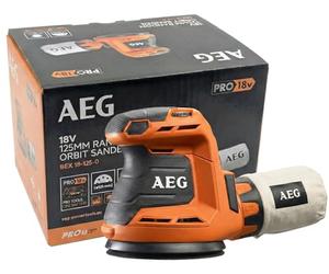 AEG - Lijadora Excéntrica Eléctrica Sin Cable 18V PRO18V - Disco Ø125mm - Velocidad Variable - Sistema de Auto-Agarre - Empuñadura Soft-Grip - BEX18-125-0
