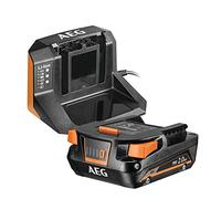 AEG Pack PRO18V - Batería de 2,0 Ah y Cargador SETL1820S Listo para Usar | Alimenta todas las herramientas PRO18V con una sola batería, protección térmica contra sobrecalentamiento y sobrecarga