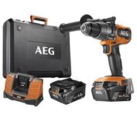 AEG Taladro percutor 18 V sin escobillas, 110 Nm, 0-500/2.100 rpm, portabrocas metálico de 13 mm, suministrado con 2 baterías L1840SHD, cargador BL1418, en maleta