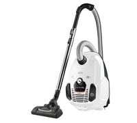 AEG VX7-2-IW-S Aspiradora de Trineo con Bolsa, 650W de Potencia, Gran Filtración, Radio de acción de 12m, Silencioso, 69dB de Ruido, Cepillos Suelos Duros, Cepillo Turbo, Blanco
