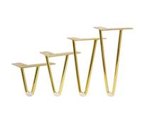 AEGCAOJH 4 Patas de Mesa con Horquillas Doradas para proyectos de Bricolaje en el hogar (35 cm/13,8 Pulgadas), Patas de Soporte de Muebles de Metal para Mesa de café, Armario, mesita de noc