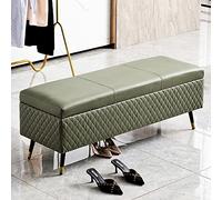 AEGCAOJH Banco de Almacenamiento de Cuero, Banco de Almacenamiento al Final de la Cama, Banco tapizado, Banco de Dormitorio, Banco de Entrada con Almacenamiento, Verde, 100 x 40 x 45 cm (39