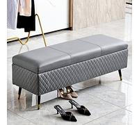 AEGCAOJH Banco de Almacenamiento de Cuero, Banco de Almacenamiento al Final de la Cama, Banco tapizado, Banco de Dormitorio, Banco de Entrada con Almacenamiento, Gris Oscuro, 60 x 40 x 45 c