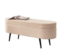 AEGCAOJH Banco de Almacenamiento de Lana de Cordero, Banco tapizado para el Final de la Cama, otomana con Patas de Madera Maciza, Taburete con reposapiés de Entrada para el Final de la Cama