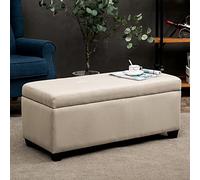 AEGCAOJH Banco de Almacenamiento Lavable, Asiento de Banco tapizado de Lino y algodón para el Extremo de la Cama, baúl de Almacenamiento de Madera Maciza, otomana de Almacenamiento para Sal
