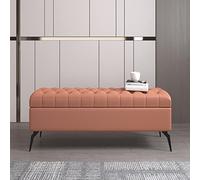 AEGCAOJH Banco de Almacenamiento Rectangular, Banco de Madera Maciza al Final de la Cama con Almacenamiento, Banco de Almacenamiento tapizado en Cuero, Banco de Dormitorio con baúl de almac