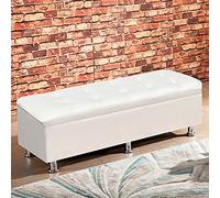 AEGCAOJH Banco de Almacenamiento Rectangular, Banco para Zapatos de Entrada, reposapiés tapizado de Piel sintética, otomana de Almacenamiento, Banco otomano para Sala de Estar, Dormitorio,
