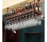 AEGCAOJH Botellero Colgante Portabotellas de Vino Vintage, decoración de Techo Estante para Copas de Vino con Soporte para Copas, para Bares, Restaurantes, Cocinas Estante de Almacenamiento