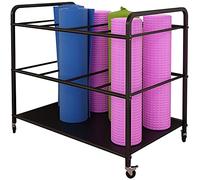 AEGCAOJH Carrito de Almacenamiento de Esterilla de Yoga Grande con Ruedas, Estante de Almacenamiento para Gimnasio, Organizador de Rodillos de Espuma de Metal, para el hogar y el Fitness, s