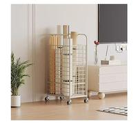 AEGCAOJH Cesta de Almacenamiento para Esterilla de Yoga con Ruedas, Cesta de Almacenamiento para Equipo Deportivo de Fitness con Rodillo de Espuma móvil de Metal, Soporte de exhibición de g