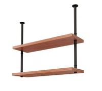 AEGCAOJH Estante Colgante para Vino, de Hierro nórdico, de Madera Maciza, para Techo, de 2 Niveles, estantes flotantes, Organizador para Plantas y Flores, para Bar, floristería, Restaurante