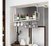 AEGCAOJH Estante Colgante para Vino, de Metal, para Techo, para Copas de Vino, para Montar en la Pared, para Barra, estantes flotantes con Soporte para Copas, para Cocina, Restaurante, Esta