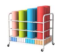 AEGCAOJH Estante de Almacenamiento Grande para esterillas de Yoga, Rodillos de Espuma o Bloques de Yoga, Carrito Organizador con Ruedas para Gimnasio en casa, con Ruedas bloqueables, Metal