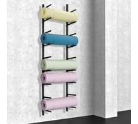 AEGCAOJH Estante de Almacenamiento para esterillas de Yoga montado en la Pared, Colgador de Pared Multiusos para esterillas de Ejercicio, Bloques de Yoga, Rodillos de Espuma y esterillas de