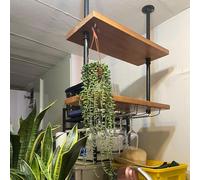 AEGCAOJH Estante de decoración de Techo para Colgar en la Barra, Estante Flotante Industrial de 2 Capas para Cocina, Bar, Restaurante, Cocina, Sala de Estar, Soporte para Flores (tamaño: 10