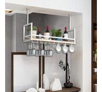 AEGCAOJH Estante de Metal para Copas de Vino en el Techo, estantes de Almacenamiento Colgantes, Soporte para Copas de Vino, Estante para vinos al revés, estantes flotantes para restaurantes