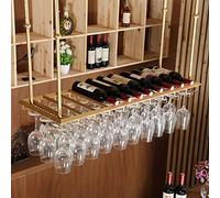AEGCAOJH Estante de Pared para Barra de vinos, Estante Colgante para Copas de Vino, Soporte para Botellas de Techo, Estante de exhibición Flotante para Almacenamiento de Vino, Altura Ajusta