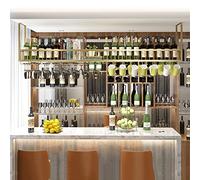 AEGCAOJH Estante de Techo para Colgar Copas de Vino, estantes para Vino al revés, Soporte para Almacenamiento de Vino con estantes para Copas de Vino para Barra de Cocina Debajo del gabinet