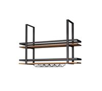 AEGCAOJH Estante de Vino Industrial Colgante, Soporte de Metal para Botellas de Vino montado en la Pared, Estante de decoración para Copas de Vino en el Techo para Botellas de Vino, Plantas