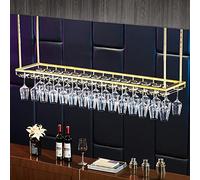 AEGCAOJH Estante de Vino para Colgar en el Techo, Soporte de Metal para Copas de Vino, Soporte de exhibición Decorativo para Barra al revés para el hogar, Soporte para Tazas para Colgar en