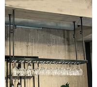 AEGCAOJH Estante de Vino para Colgar en el Techo, Soporte de Metal para Copas de Vino, Soporte Decorativo para Barra al revés para Colgar Tazas, Soporte de exhibición para Botellas de Vino,