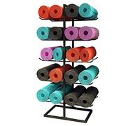 AEGCAOJH Estante Organizador de esterillas de Yoga de Espuma Independiente de 5 Capas de Color Negro, Estante Organizador de esterillas de Yoga Verticales de Doble Cara de Metal, Espacio PE