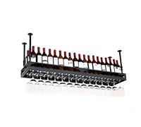 AEGCAOJH Estante para Botellas de Vino montado en la Pared/Soporte para Vino Colgante del Techo/Estante para Vino de Pared para Botellas de Vino/Estante Flotante para Vino y Juego de estant