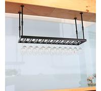 AEGCAOJH Estante para Copas de Vino de Techo, Estante Colgante de Metal Debajo del gabinete, Soporte para Copas de Vino y champán, para Barra de Cocina, Soporte para Copas de Vino (tamaño: