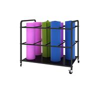 AEGCAOJH Estante para Esterilla de Yoga con Rodillo de Espuma y Rueda giratoria, Soporte de Almacenamiento multifunción para 8 esterillas de Ejercicio, para Uso en Clases de Fitness o gimna