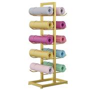AEGCAOJH Estante para Esterilla de Yoga, Soporte de Rodillo de Espuma de Metal de 5 Capas, Estante de Almacenamiento Independiente para Esterilla de Ejercicio, Adecuado para Estudio de Yoga