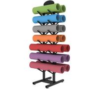 AEGCAOJH Estante para esterillas de Yoga: Soporte para esterillas de Ejercicio con Base de Suelo, Estante de Almacenamiento Independiente para esterillas de Yoga y Rodillos de Espuma, con c
