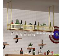 AEGCAOJH Estante para vinos Estante para vinos, Soporte para Copas de Vino de Hierro Forjado para Barra de casa, Soporte para Copas de Vino al revés, estantes Colgantes para gabinete de Vin