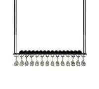 AEGCAOJH Estantes de exhibición de Vino Colgantes, Estante Flotante para Vino con Estante de Vidrio para Copas, estantes de exhibición Decorativos para Techo, Soporte de Vidrio al revés (ta