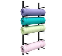 AEGCAOJH Estantes de Pared para Colgar esterillas de Yoga, Rodillos de Espuma y Toallas, Organizador de Varias Capas para Gimnasio en casa | Estantes flotantes de Metal para Colgar Bloques