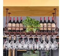 AEGCAOJH Estantes para Vino Soporte para Botellas de Vino Colgante, Estante para Copas de Vino montado en la Pared en el Techo Estantes para Copas de Copa Unidad de Barra Estantes flotantes
