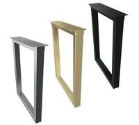 AEGCAOJH Juego de 2 Patas de Acero Resistentes para Muebles para Mesa de Comedor, Mesa de café, Escritorio de computadora, Patas de Mesa rectangulares con Almohadilla para pies en Negro, do
