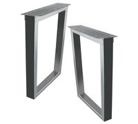 AEGCAOJH Juego de 2 Patas de Metal Modernas para Mesa de Comedor, Forma Rectangular, 70 x 100 cm de Alto x 30 x 50 cm de Ancho, Patas para Muebles con Almohadillas Ajustables, Color Negro,