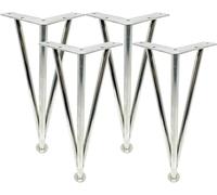 AEGCAOJH Juego de 4 Patas de Mesa de Acero Inoxidable con Forma de Horquilla, Patas de Metal Modernas para Muebles de Mesa de Comedor, Mesa de café, Escritorio, 40 cm/15,7 Pulgadas de altur