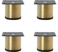 AEGCAOJH Juego de 4 Patas de Mesa de Acero Inoxidable, Patas de Muebles de Tubo de 5 cm de Grosor con Almohadillas Antideslizantes y Tornillos para sofá, Mesa, Silla, Color Negro (10 cm/3,9